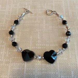 Swarovski Onyx Double Heart Bracelet
